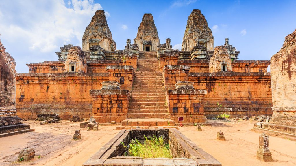 Pre Rup temple cistern and central towers, Angkor Wat, Cambodia