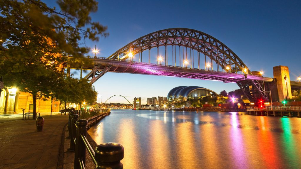 The iconic landmark Tyne Bridge at dawn in Newcastle, Tyne and Wear, England, UK