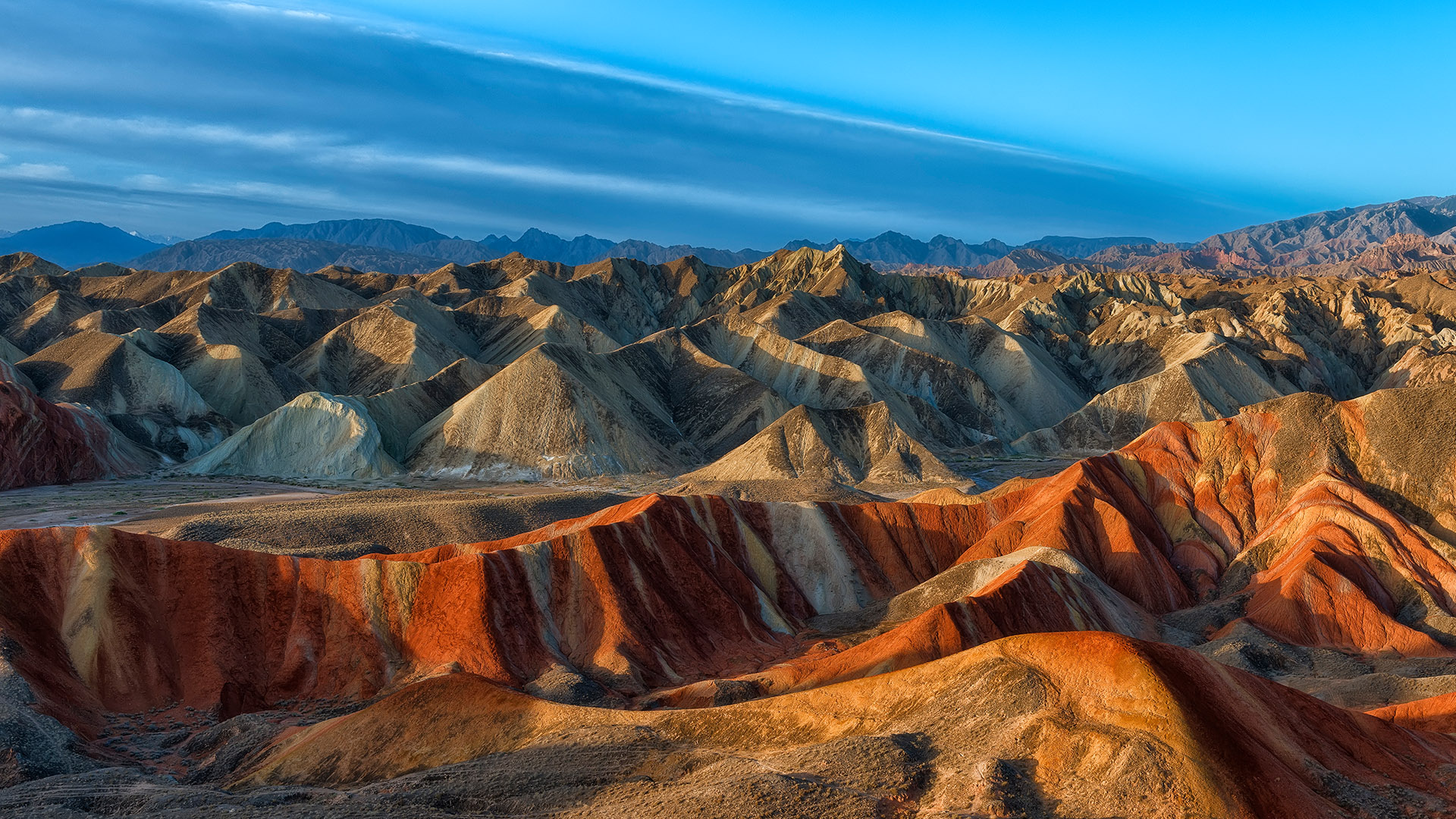 Colorful mountains in Danxia landform in Zhangye National Geopark ...