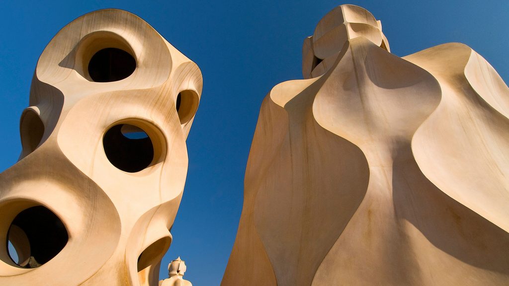 Rooftop chimney sculptures, La Pedrera, Casa Mila, Barcelona, Spain