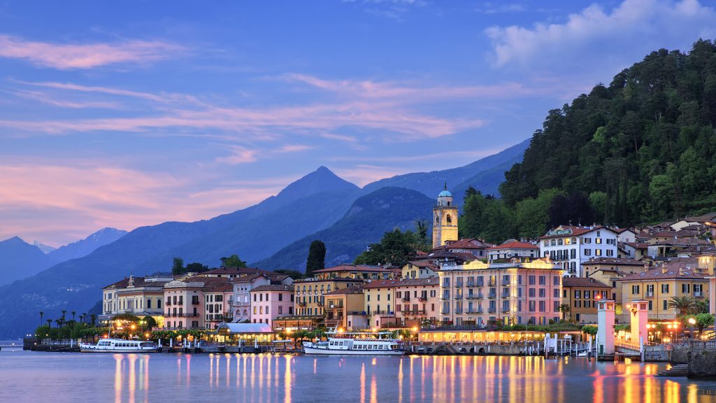 Twilight over Bellagio, Lake Como, Lombardy, Italy
