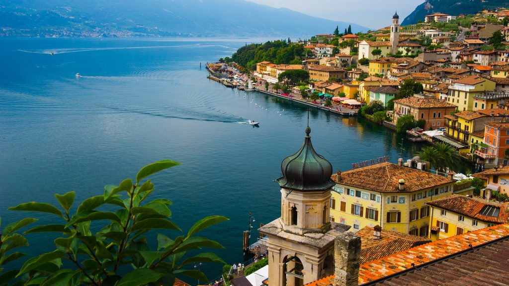 View over Limone del Garda village on the Lake Garda, Brescia district, Lombardy, Italy
