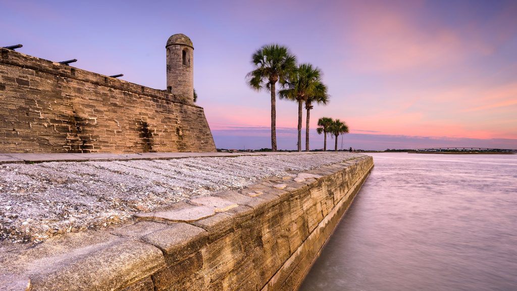 Castillo de San Marcos National Monument at morning, St. Augustine, Florida, USA