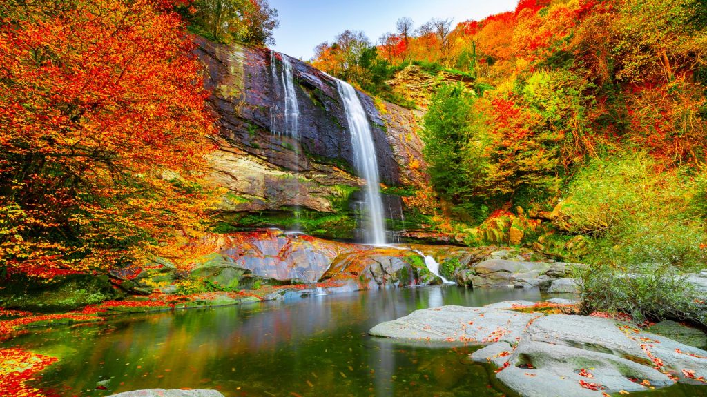 Waterfall view in autumn, Suuctu waterfalls, Bursa, Turkey