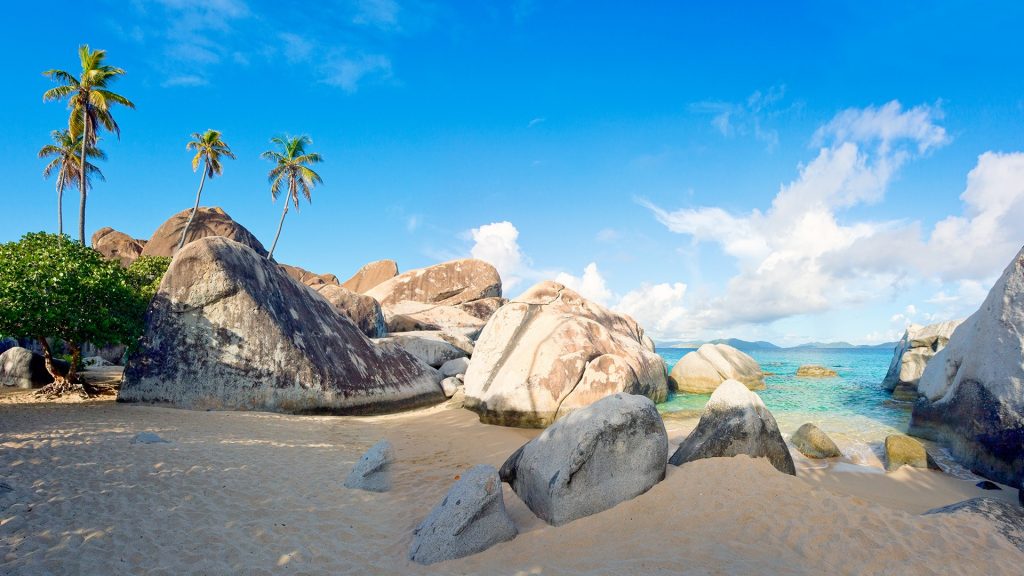 Tropical seascape beach, Virgin Gorda National Park, British Virgin Islands, UK