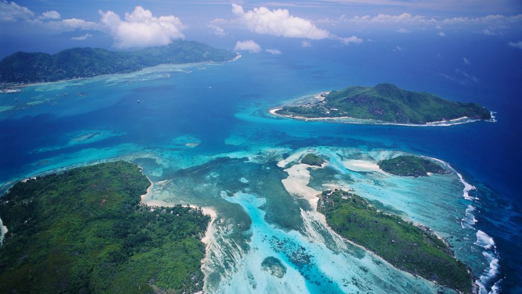 Aerial view of Seychelles Islands, Africa