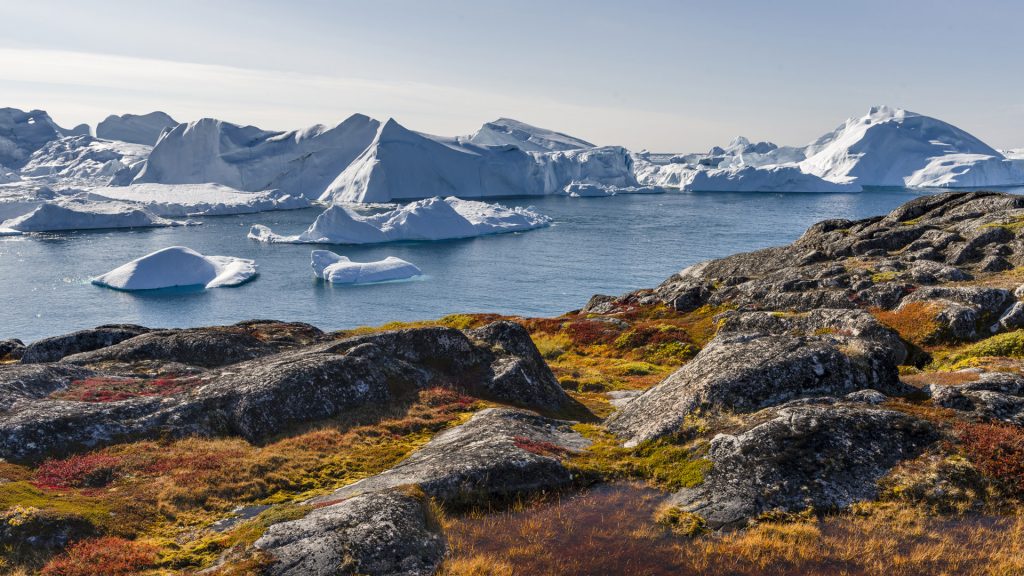 Ilulissat Icefjord or Ilulissat Kangerlua at Disko Bay, Greenland