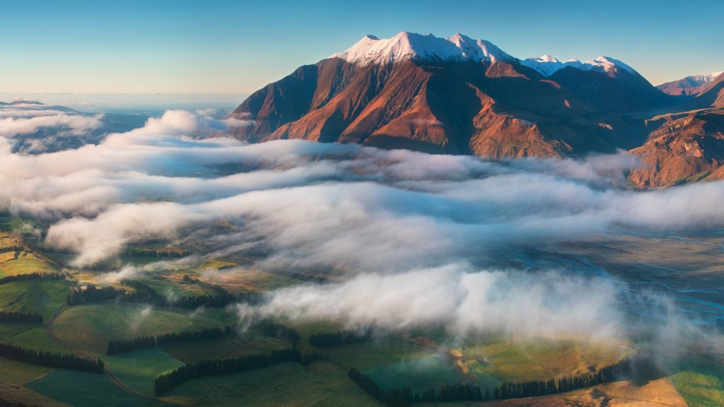 Misty morning on the Southern Island New Zealand