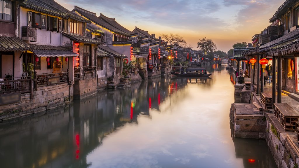 Xitang ancient water town crisscrossed by nine rivers, Zhejiang, China