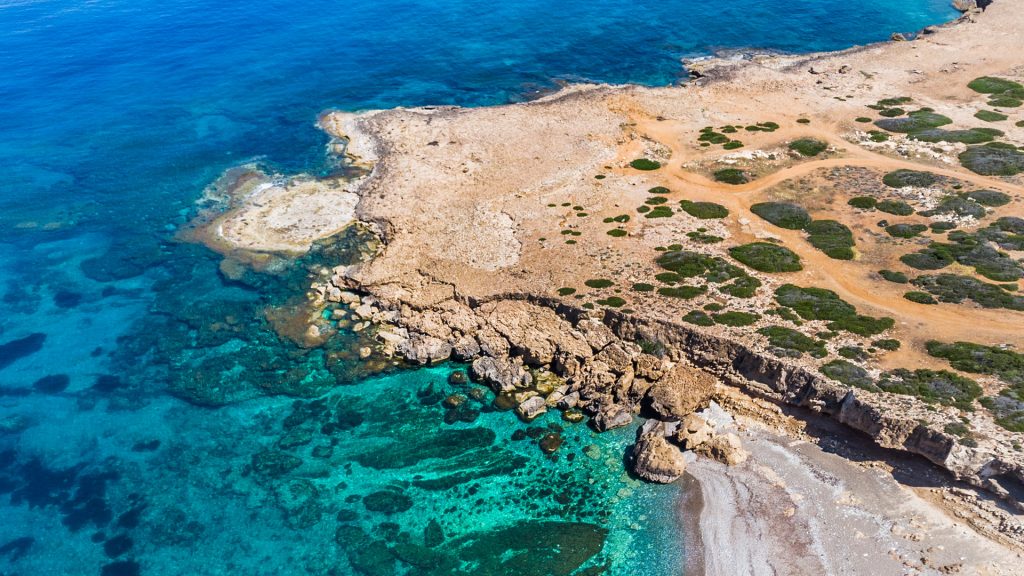 Stunning beach in Cyprus Paphos towards Akamas peninsula