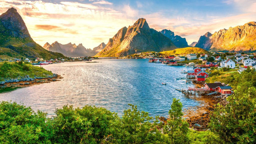 Reine fishing village on the island of Moskenesøya in the Lofoten archipelago, Norway
