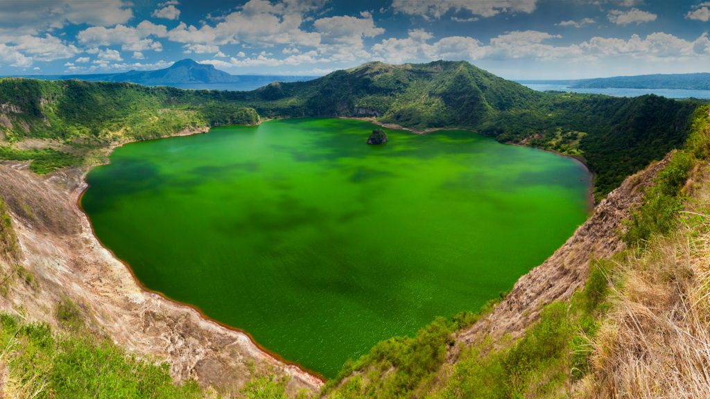 Algae bloom in Taal lake - the smallest in the world volcano, Manila, Philippines