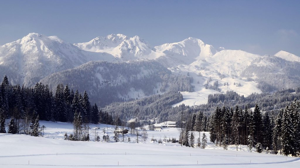 Winter in the Kitzbueheler Alps, Wildseeloder mountain, Hochfilzen, Tyrol, Austria