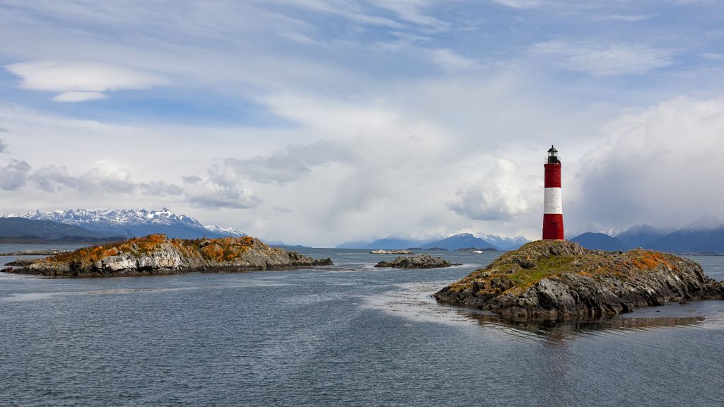 Beagle Channel with Les Eclaireurs Lighthouse near Ushuaia, Tierra del Fuego, Argentina