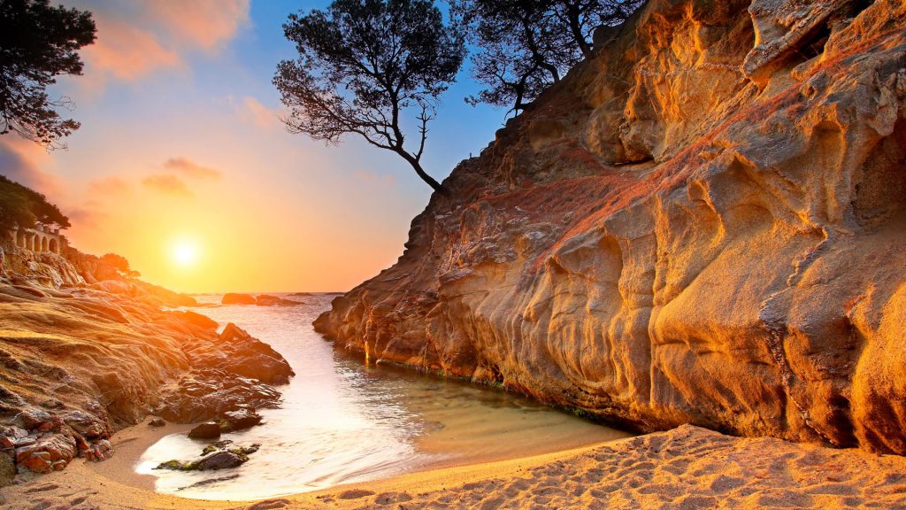 Sunrise at Costa Brava beach, Spain