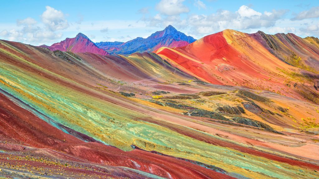 Vinicunca Rainbow mountain also called Montaña de Siete Colores, Andes of Peru