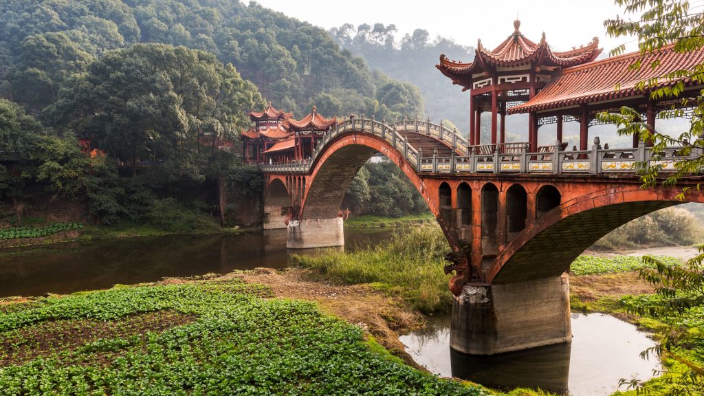 Leshan Chengdu ZhuoYing ancient bridge, Sichuan Province, China