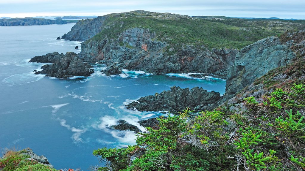Rocky coastline, Long Point Lighthouse, Crow Head, Newfoundland, Twillingate islands, Canada