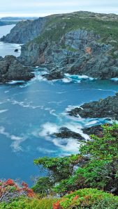 Rocky coastline, Long Point Lighthouse, Crow Head, Newfoundland ...