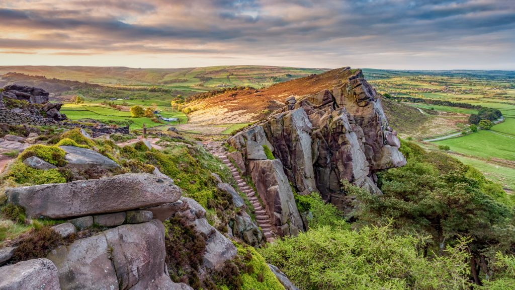 The Roaches at summer morning in North Staffordshire, Peak District, England, UK