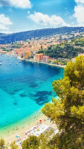 View on town Nice coastline, luxury summer resort, French Riviera (Côte ...
