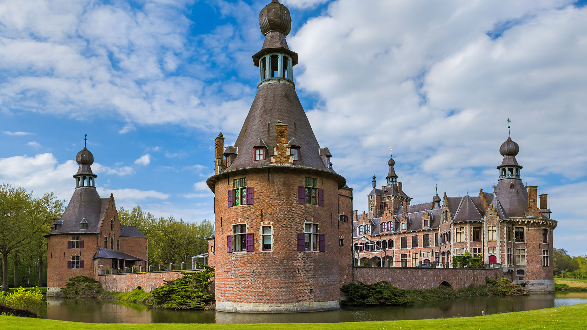 Ooidonk Castle In The City Of Deinze East Flanders Belgium Windows 