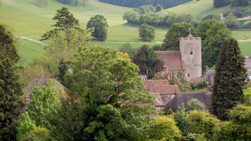 A view of Singleton village in West Sussex amid the south downs, England, UK