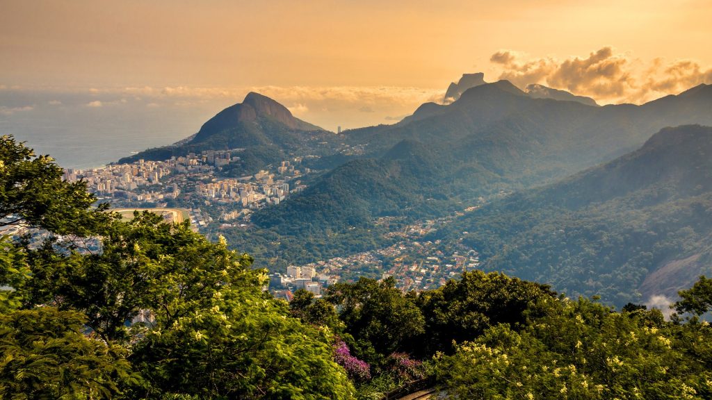 Mountain and sea view from Corcovado, Rio de Janeiro, Brazil