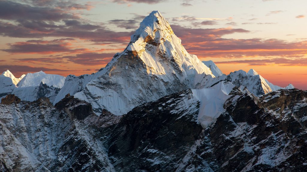 Evening view of Ama Dablam on the way to Everest Base Camp, Nepal