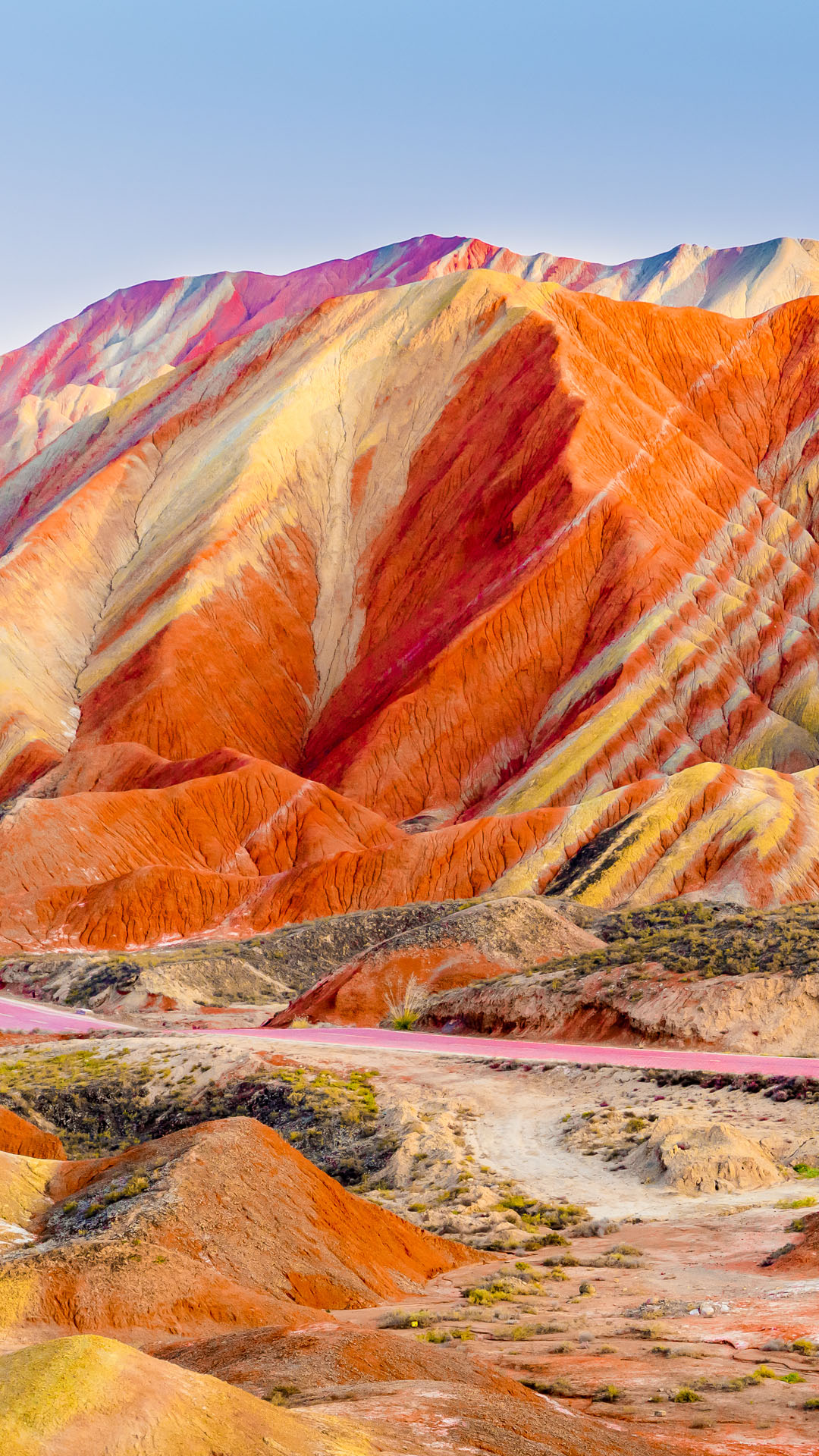 Scenery Of Rainbow Mountain At Sunset Zhangye Danxia National Geopark 