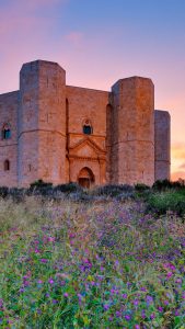 Castel del Monte castle surrounded by its pristine landscape, Murge ...