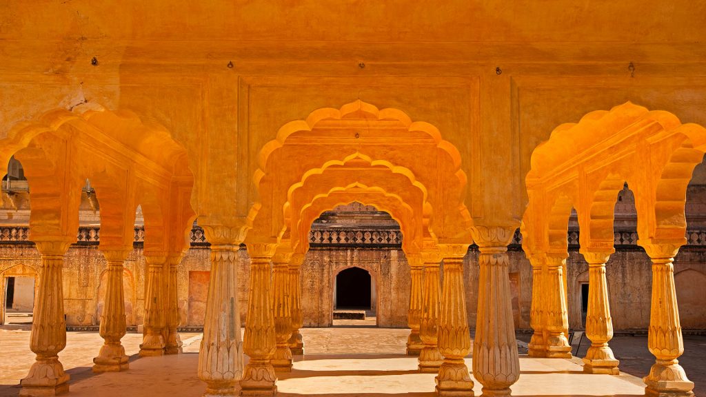 Baradhari Pavillion at Man Singh Palace Square in Amber Fort, Jaipur, Rajasthan, India