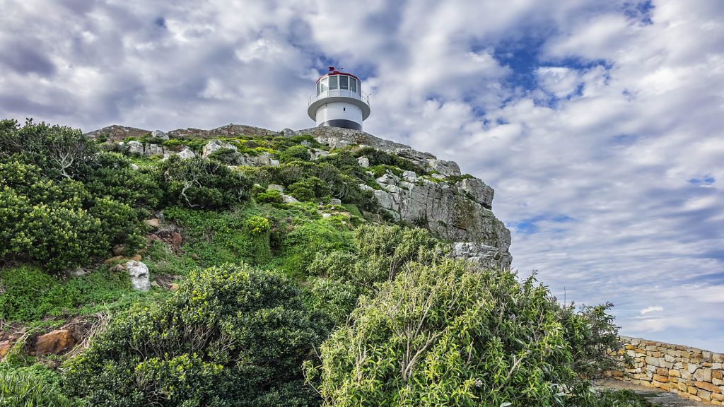 Lighthouse on top of Cape Point in the Cape of Good Hope Nature Reserve, South Africa