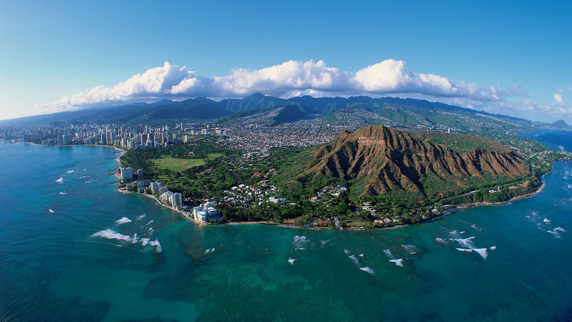 Aerial View Of Diamond Head Honolulu Oahu Hawaii USA Windows 
