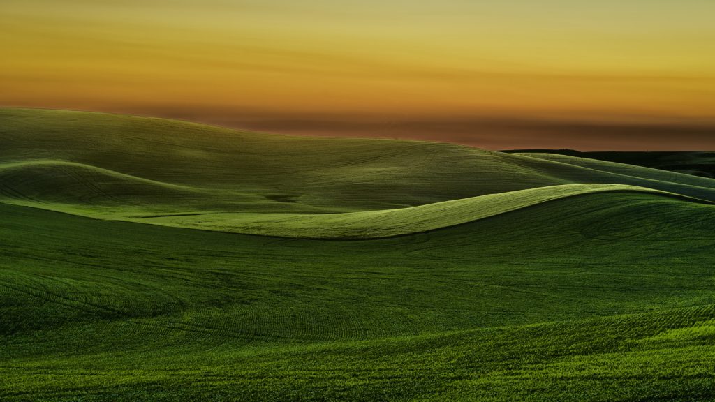 Sunset over the rolling hills, Moscow, Idaho, USA