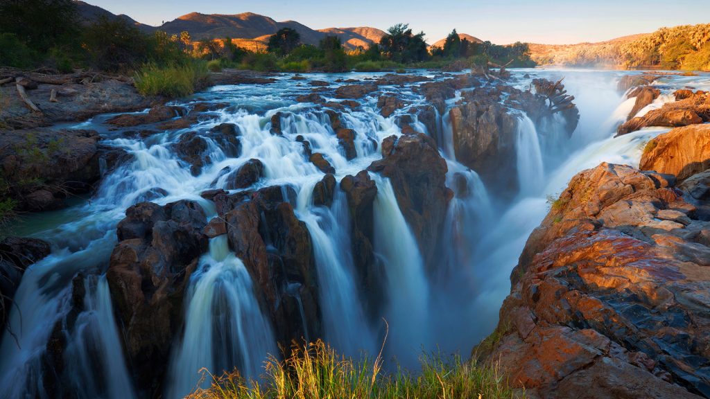 Epupa Falls on the  Cunene River, Kaokoland in Kunene Region, border of Angola and Namibia