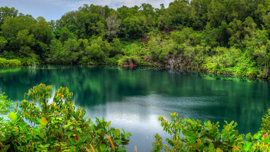 Green blue water lagoon in Pulau Ubin, Singapore