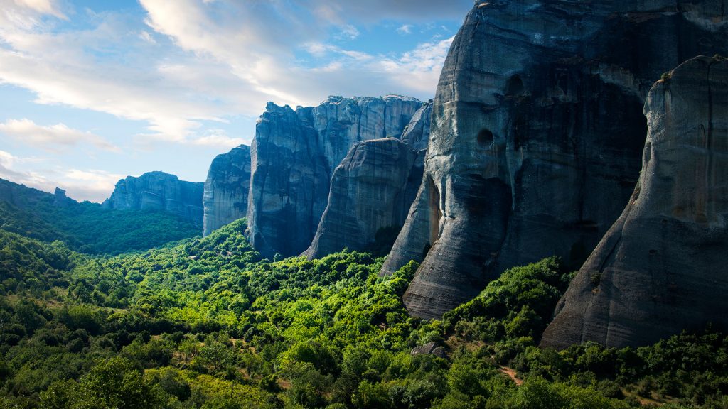 Rock formations in the Meteora, Trikala, Thessaly, Greece