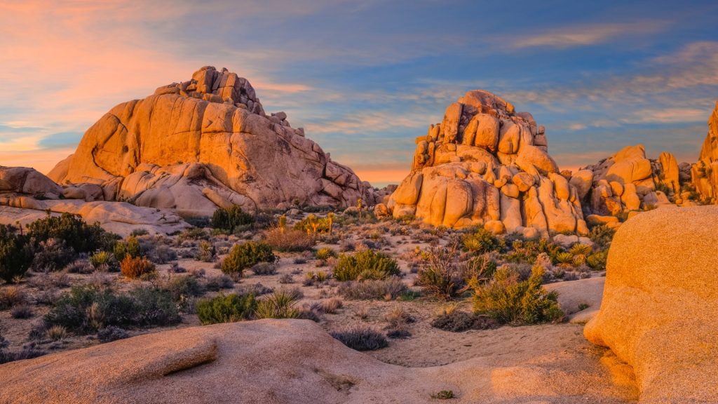 Red rock formations in southwest desert, Joshua Tree National Park, California, USA