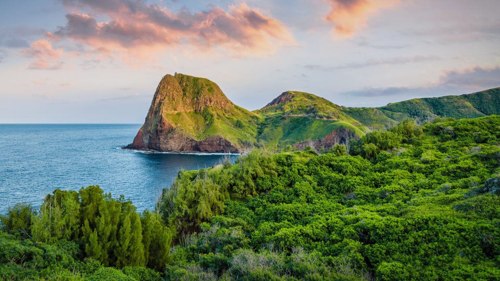 North West Coast of Maui Island with Kahakuloa Head, West Maui Forest Reserve, Hawaii, USA