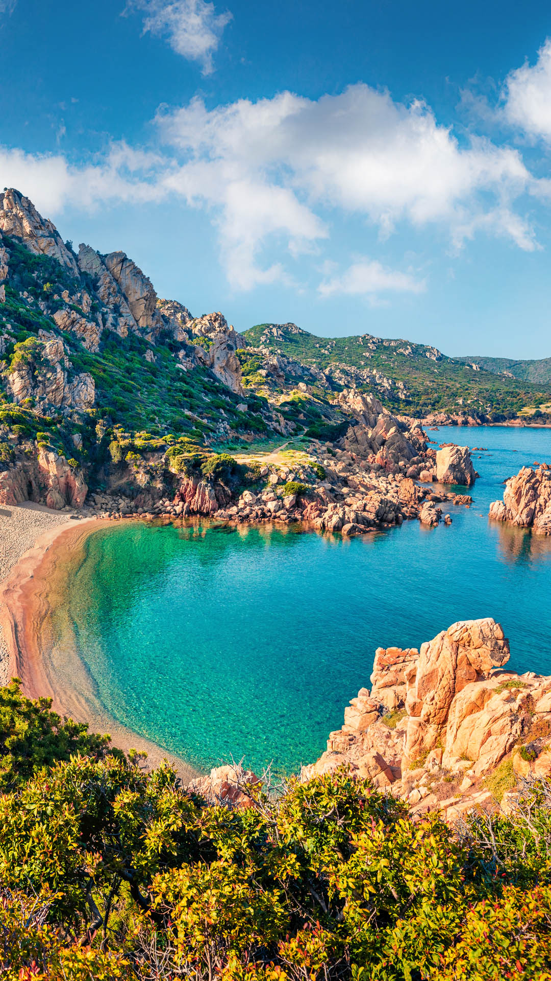 Morning View Of Li Cossi Beach Summer Scene Of Costa Paradiso 