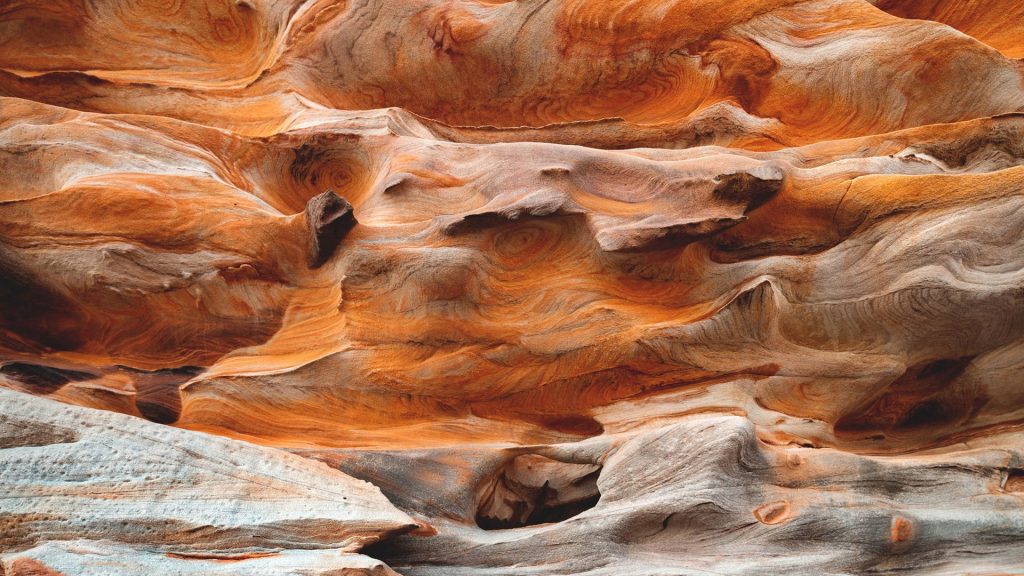 Sculpted sandstone rock formations, Sydney, Australian Coast