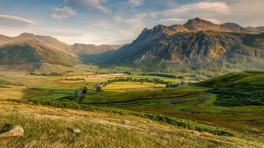 Little Langdale valley in the Lake District, Cumbria, England, UK