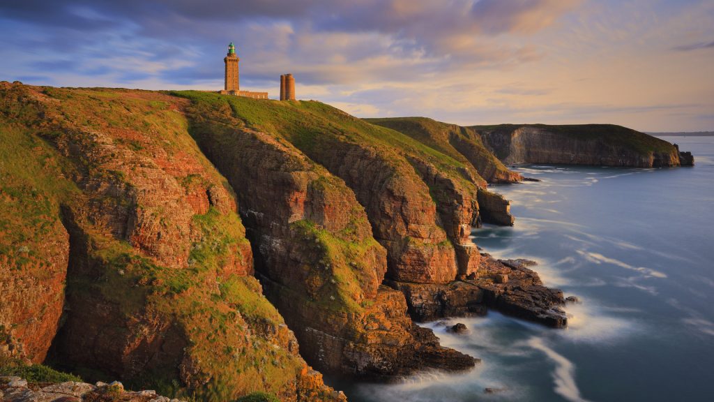 Lighthouse and cliffs at Cap Fréhel, Emerald Coast, Côtes-d'Armor, Brittany, France
