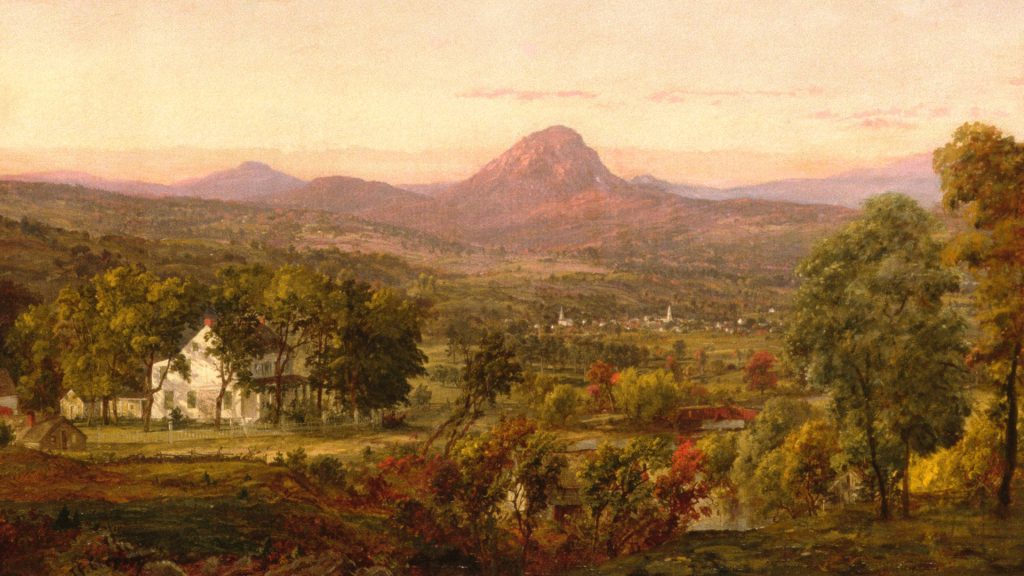 Autumn Landscape, Sugar Loaf Mountain, Orange County, New York, painting by Jasper Francis Cropsey