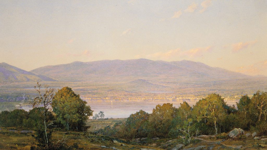 Sundown at Centre Harbor, New Hampshire, painting by William Trost Richards, 1874