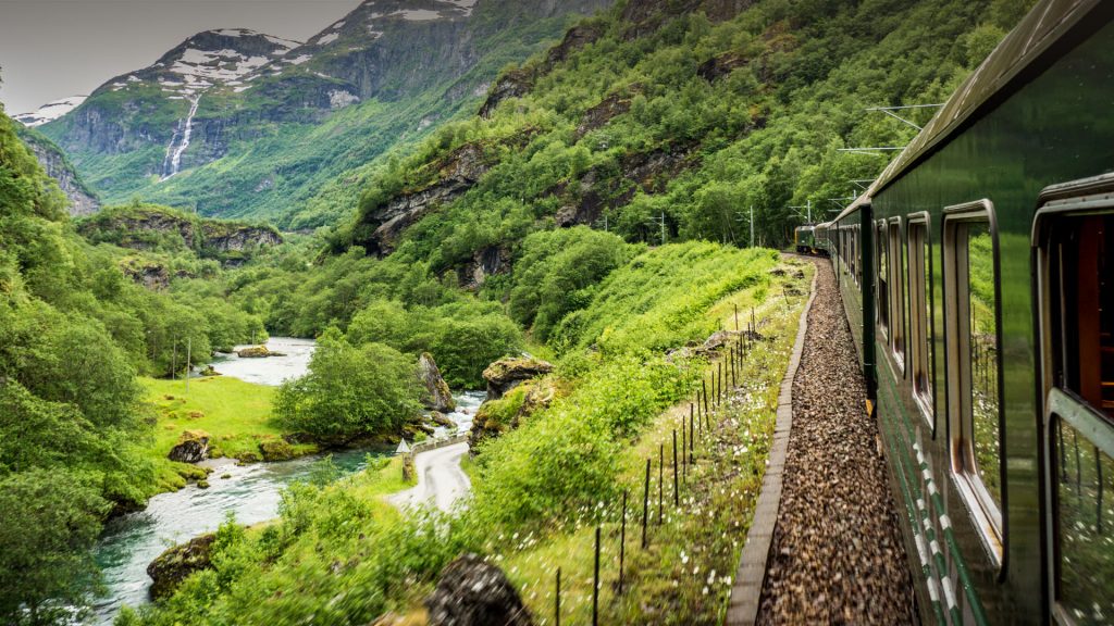 Flam-Myrdal train tour course, Flåm, Aurland, Norway