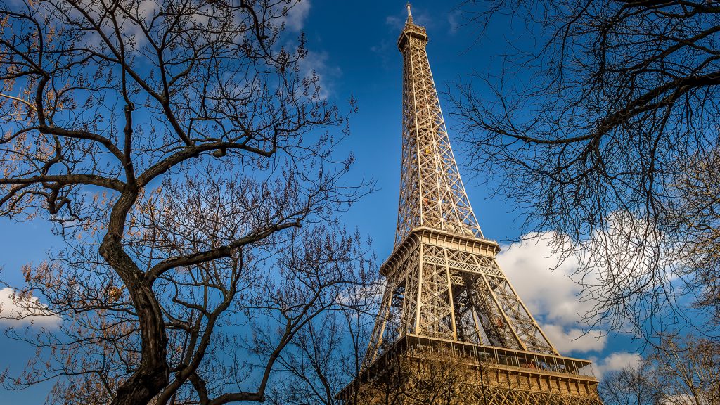 Eiffel tower winter time, Paris, France