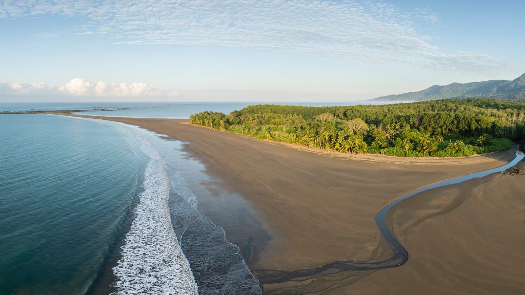 Uvita Bay Beach aerial view, Ballena Marine National Park, Puntarenas, Costa Rica