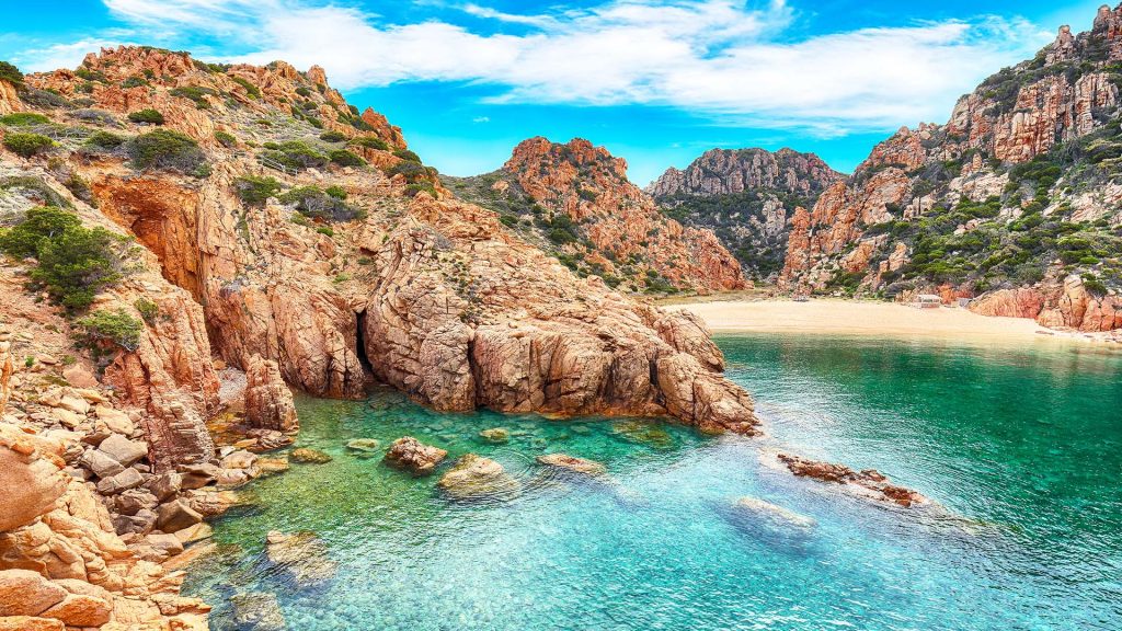 Fantastic view of Li Cossi beach, Costa Paradiso resort, Province of Sassari, Sardinia, Italy